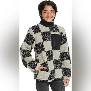 Boys Zip Up High Pile Fleece Jacket art class Sage Green Size XL